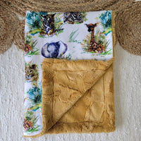 Simple comforter ready to go | African savannah [Minky/Faux Fur]