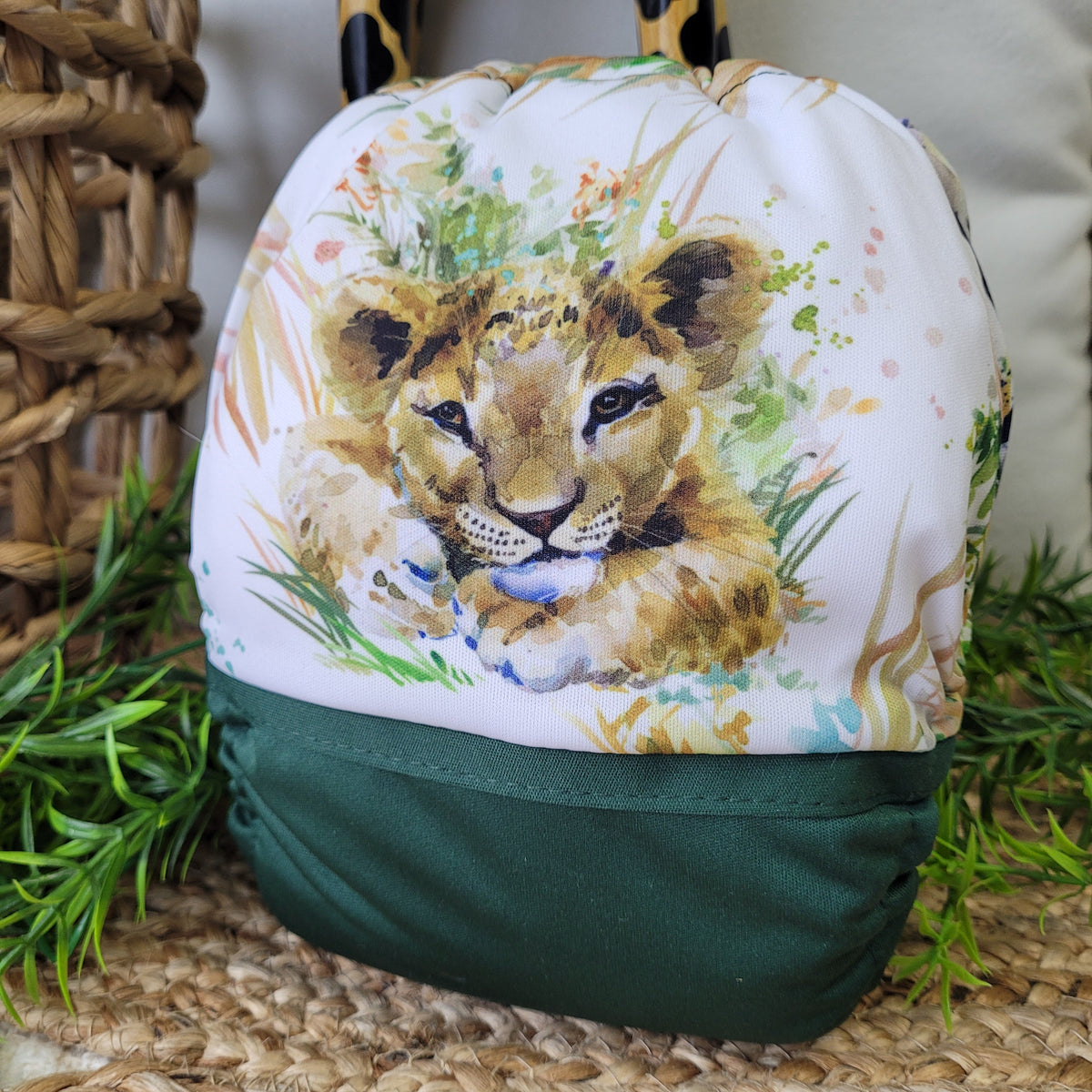 Couche lavable | taille NOUVEAU-NÉ | Savane - Lion (wrap)