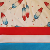 Cloth Diaper | One size Scrappy-wrap | Rocket (Red-White-Bright Blue)