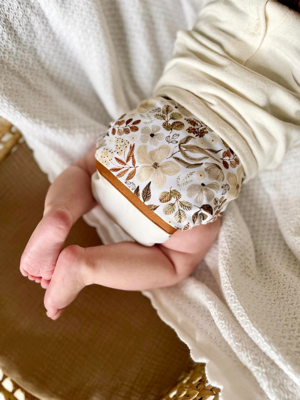 Cloth Diaper | One size | Floral sepia (wrap)