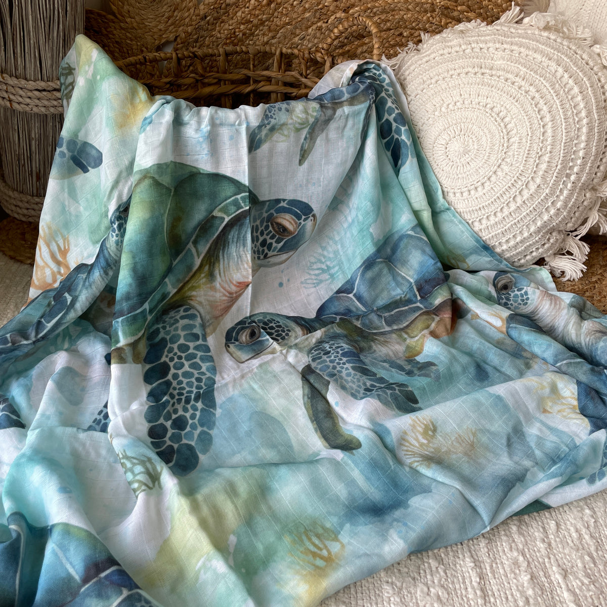 Bamboo muslin blanket for pre-order | Tortuga