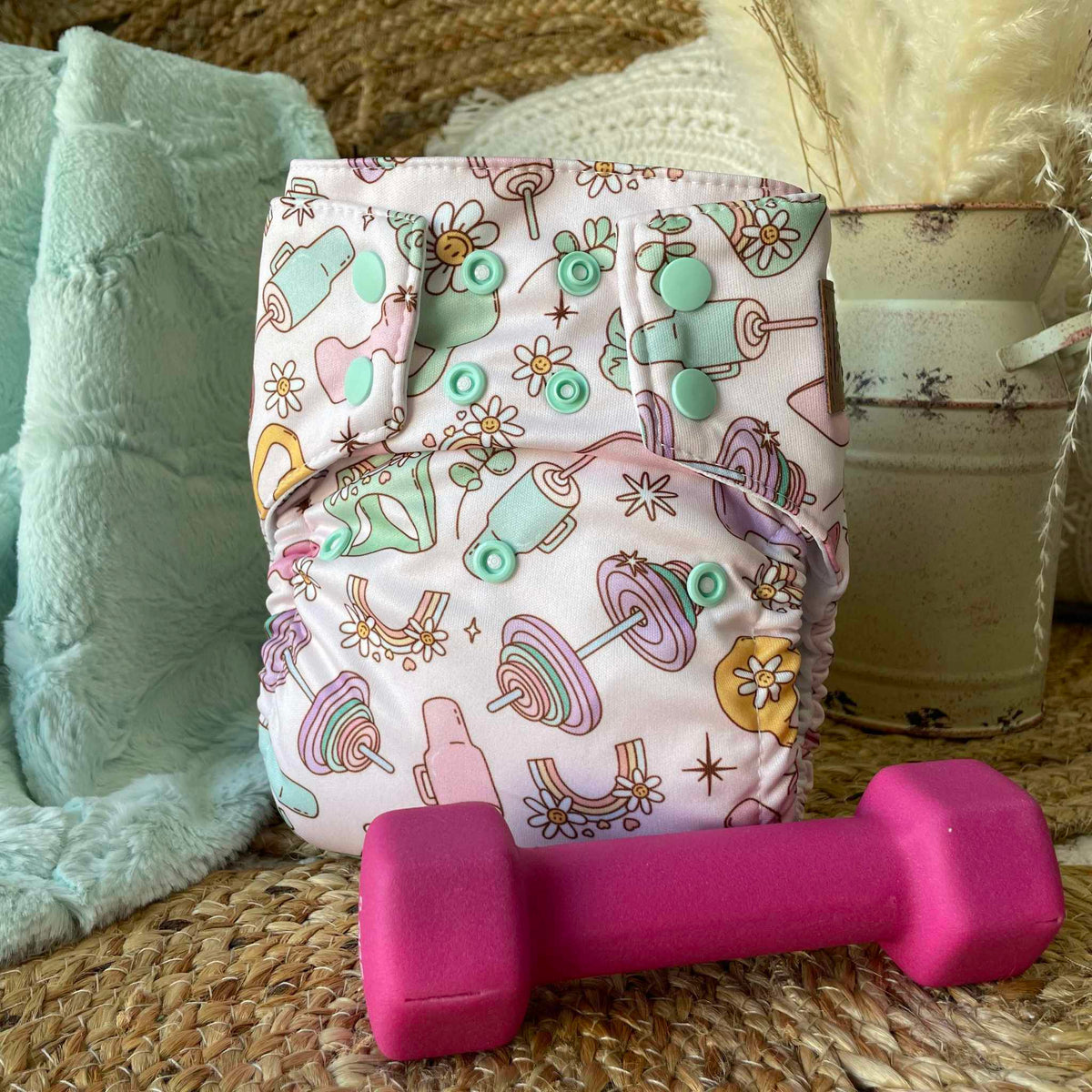 Cloth Diaper | One size | Groovy Gym (full print)