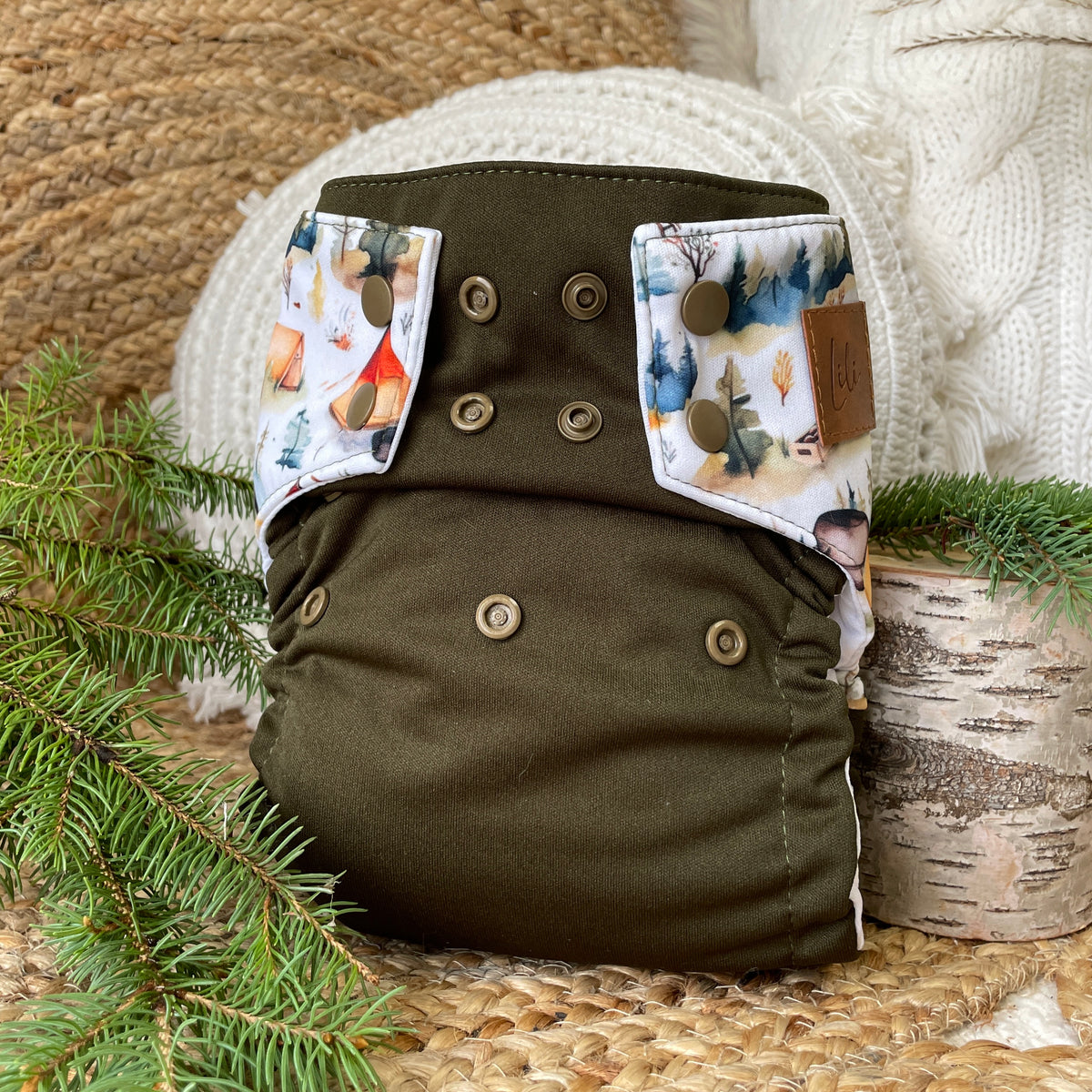 Cloth Diaper | BIG size | Rustic campsite (wrap)