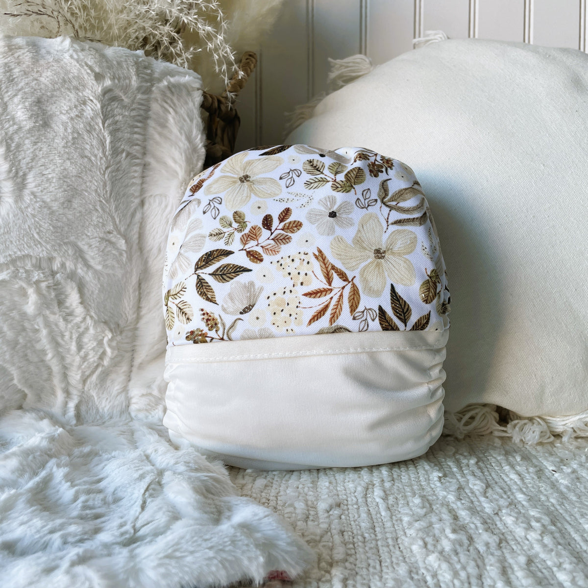 Couche lavable | GRANDE taille | Sépia floral (wrap)