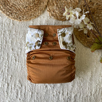 Pocket Cloth Diaper | BIG size | Floral sepia (wrap)