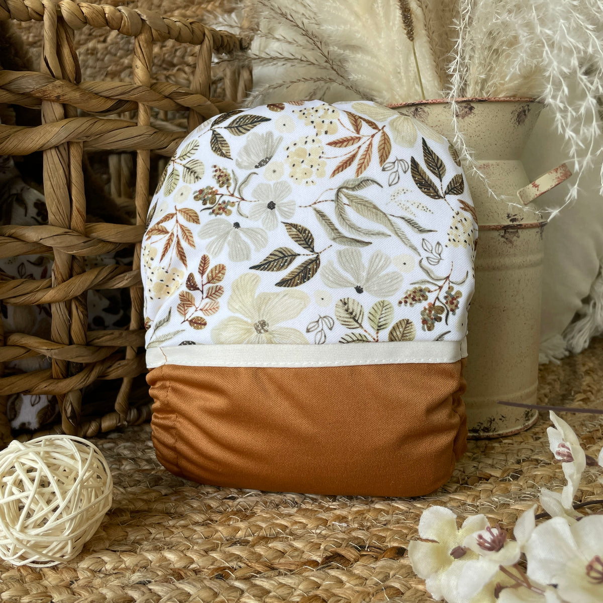 Pocket Cloth Diaper | BIG size | Floral sepia (wrap)