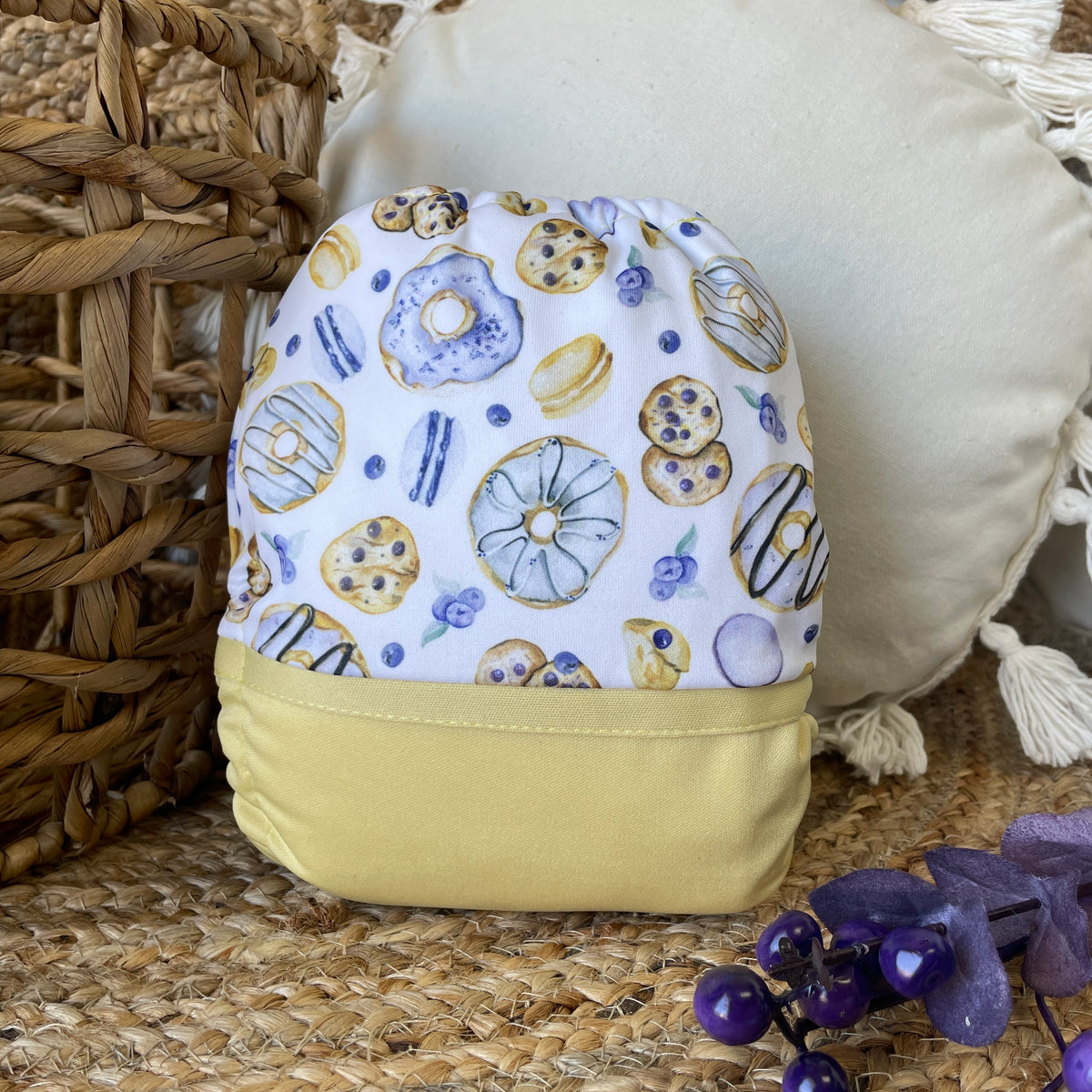 Cloth Diaper | One size | Blueberries and Macarons (wrap)