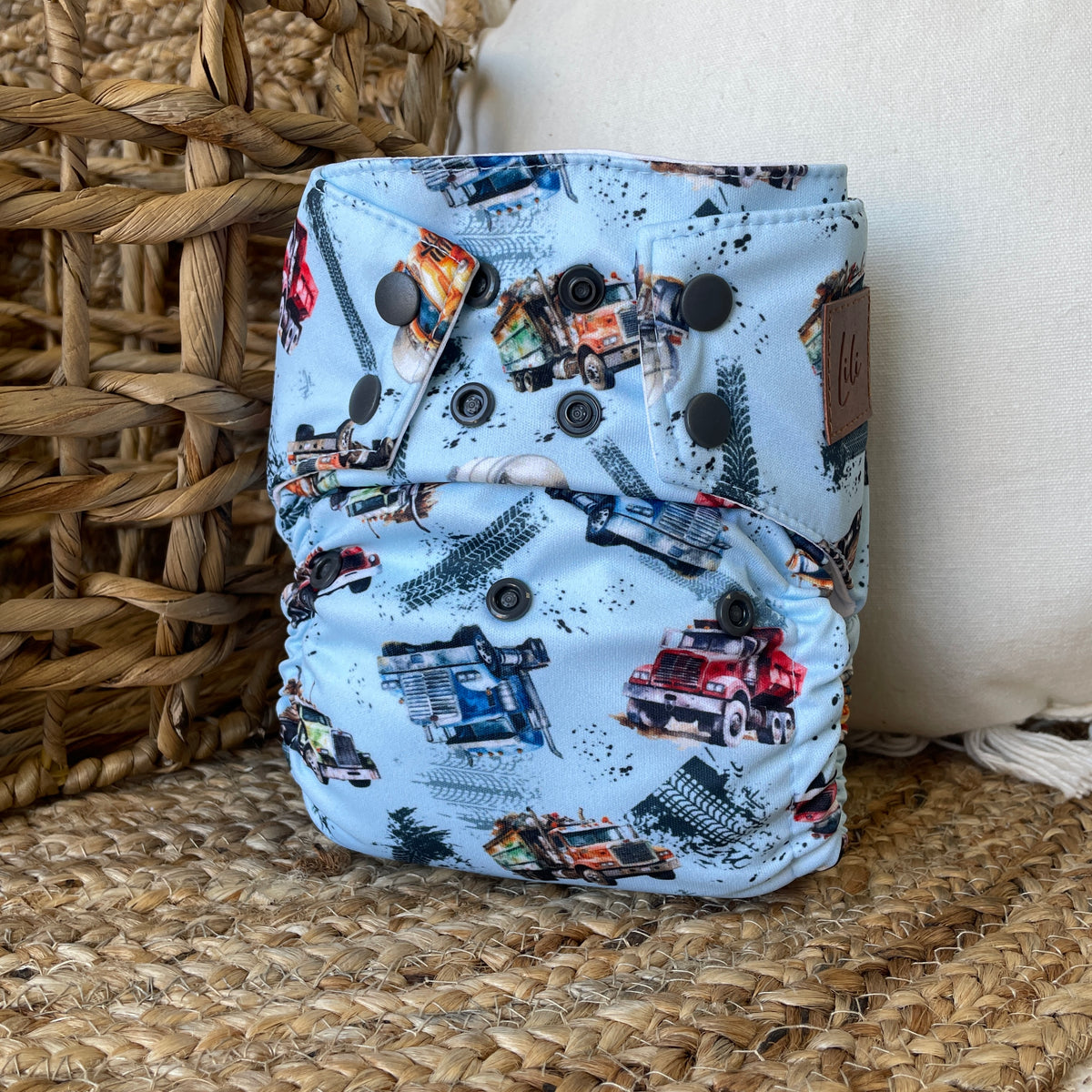 Cloth Diaper | One size | Heavy Trucks (full print)