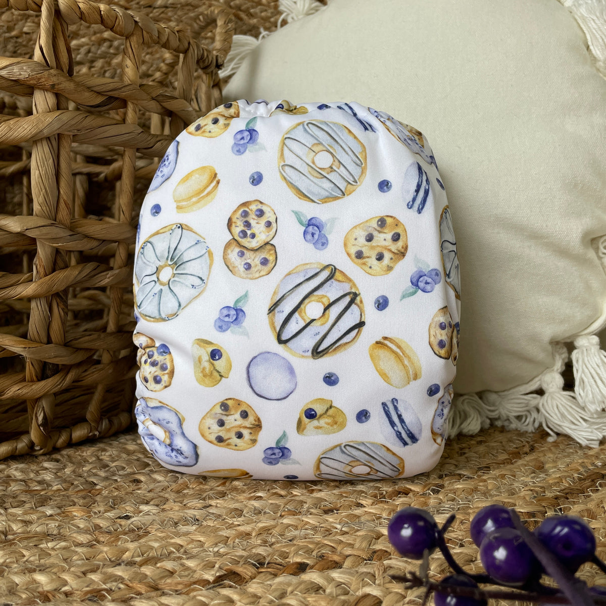 Cloth Diaper | One size | Bilberries and macaroons (full print)