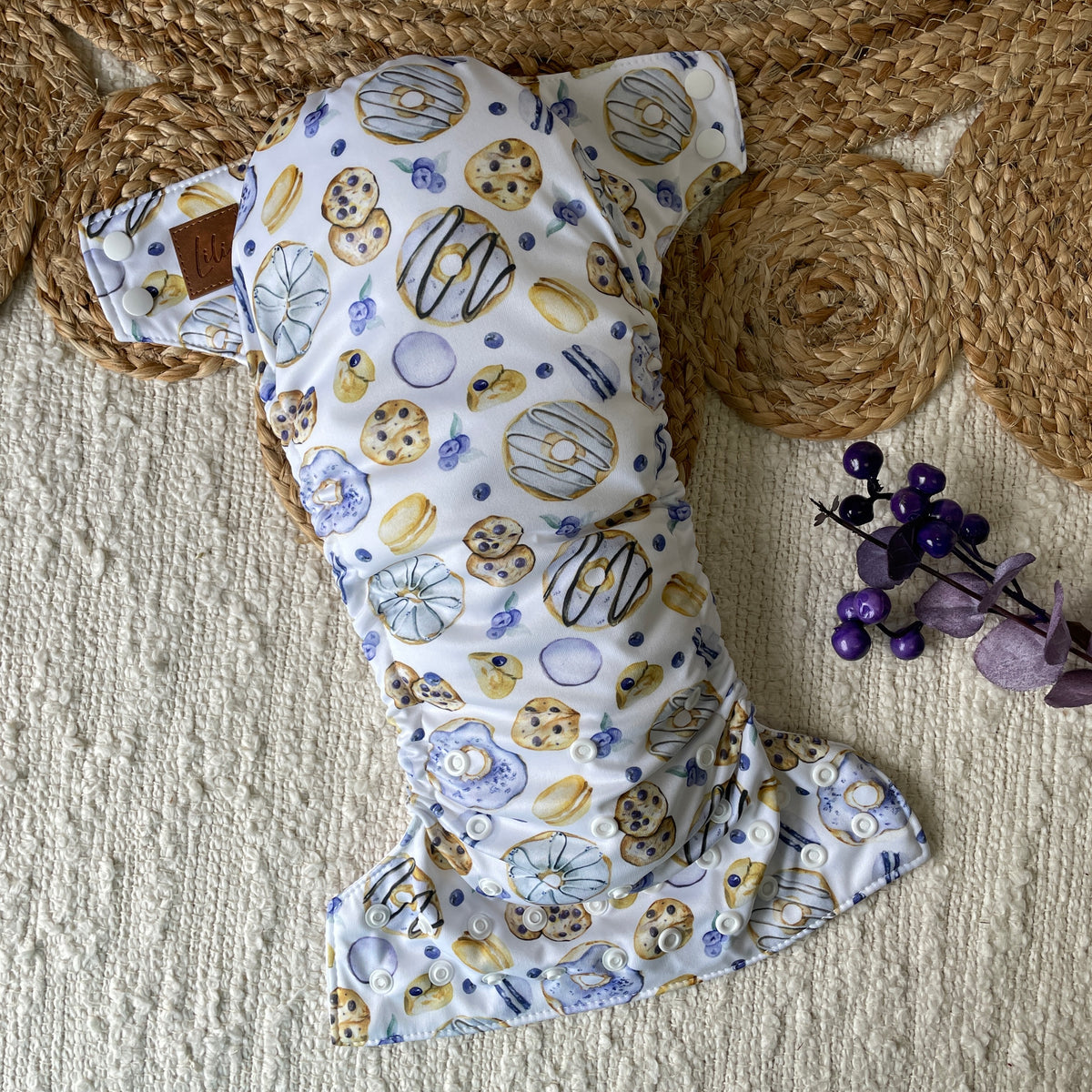 Cloth Diaper | One size | Bilberries and macaroons (full print)