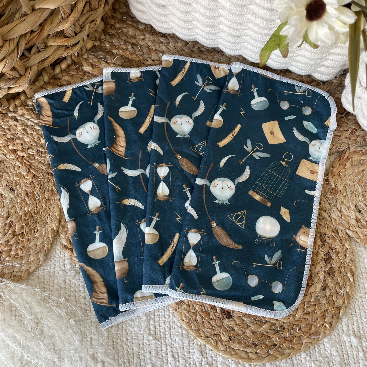 La Claire Fontaine | Set of cotton and bamboo velvet wipes | University of Witchcraft