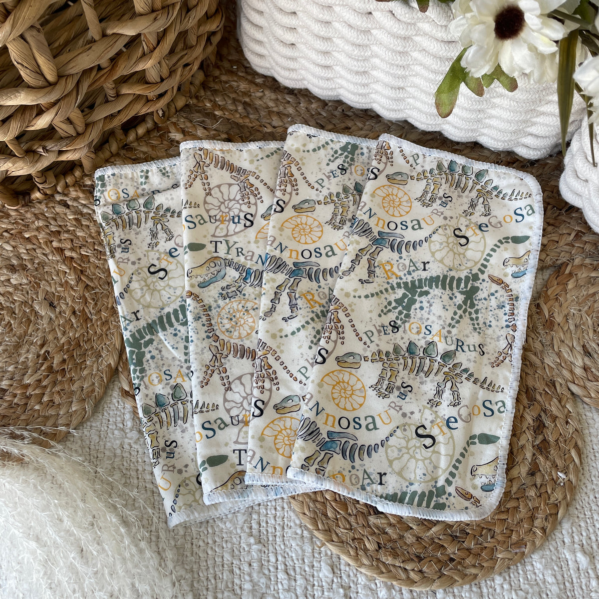 La Claire Fontaine | Ensemble de lingettes en coton et velour de bambou | Fossile