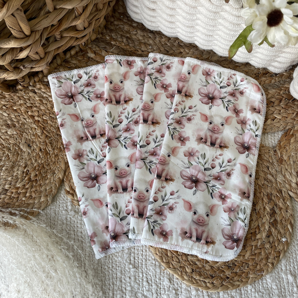 La Claire Fontaine | Ensemble de lingettes en coton et velour de bambou | Porcinet