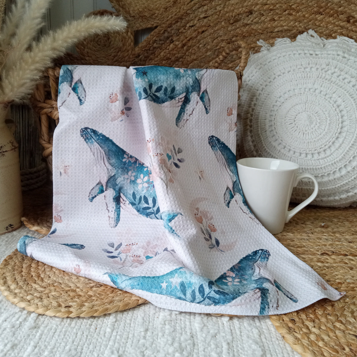 Dishcloth pre-order | Victorian whale