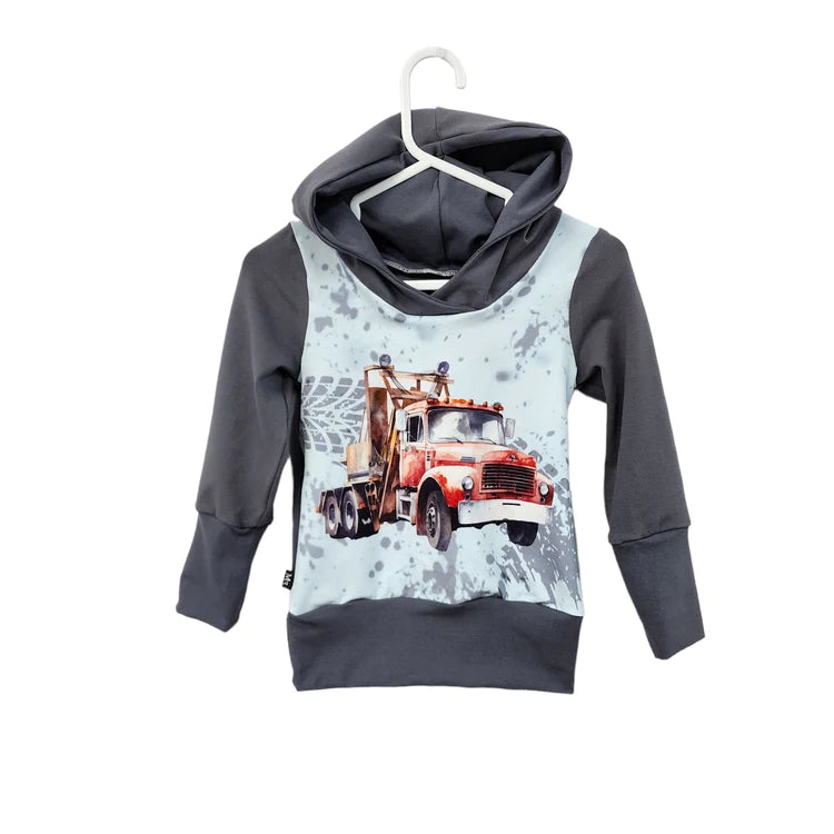 Créations M3 | Grow-with-me Hoodie | Heavy Trucks (pre-order)