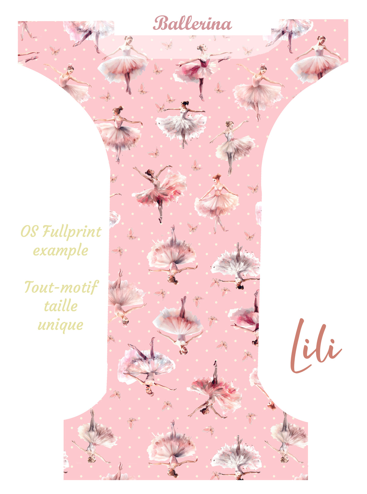 Couche lavable | taille NOUVEAU-NÉ | Ballerina (tout motif)