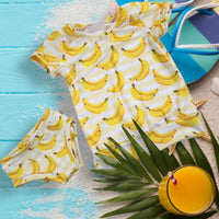 Créations M3 | Chandail maillot de piscine tout motif | Banana Stripes (précommande)