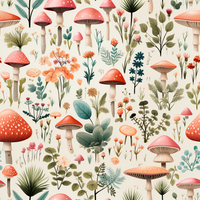 Health book cover | Cute Mushrooms