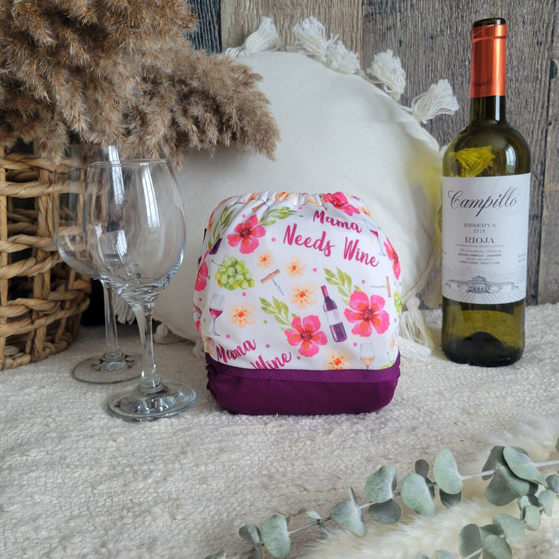 Cloth diaper | one size | Mama needs wine (ready to go)